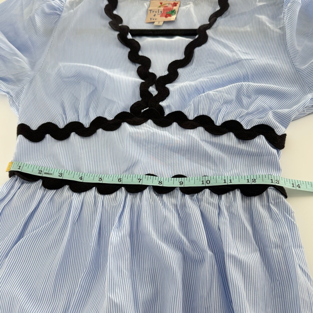 TRULY 4 You Blue and Black Short Sleeve Tiered Maxi Dress - Picture 9 of 12